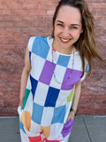 Blake Loose Sleeveless Colorful Checker Jumpsuit