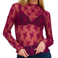 Evangelina Lace See-Through Layering Top