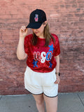 Betsy Patriotic Sequin USA Top