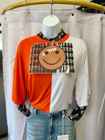 Earlene Football Mesh Long Sleeve Top