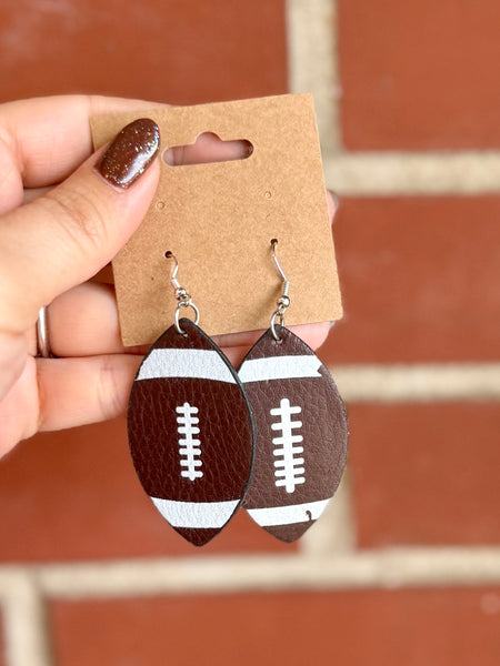 Alicia Leather Football Earrings