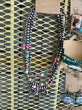 Pat Style Multicolor Navajo Beads Multi Necklace