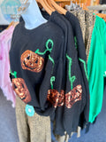 Dionne Sequin Jack-O-Lantern Sweater