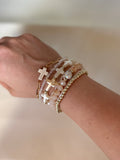 Shanna Cross Charm Mixed Bead Bracelet Set