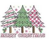 Pink Christmas Stickers for Motel Keychain