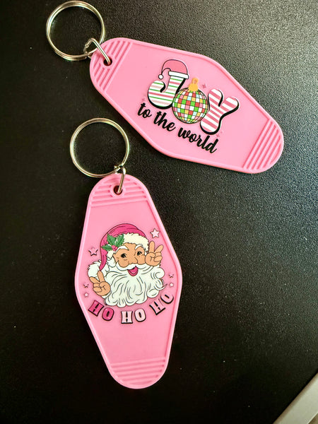 Pink Christmas Stickers for Motel Keychain