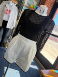 Myrna Elegant Textured High-Waist Shorts
