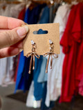 Amira Mini Tear Drop CZ Stone Drop Bow Earrings