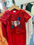 Betsy Patriotic Sequin USA Top