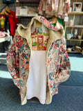 Roslyn Vintage Paisley Floral Sherpa Lined Hooded Jacket