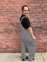 Courtney Checkered Wide Leg Jumpsuit w/ Pockets
