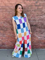 Blake Loose Sleeveless Colorful Checker Jumpsuit