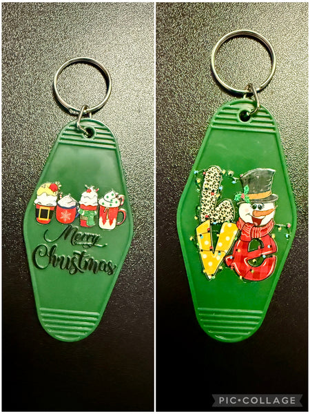 Coffee Christmas Stickers for Motel Keychain