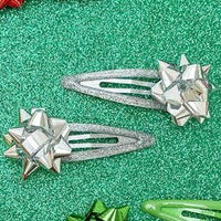 Noemi Metallic Present Bow Hair Clips ~ Sale