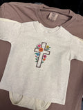 Noelle Floral Cross Infant & Toddler Long Sleeve
