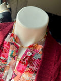 Aisha Layered Multicolor Beaded Bow Charm Necklace