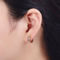 Gladys Gold Filled Clear Baguette Cubic Zirconia Huggie Earrings