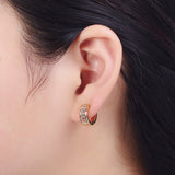 Gladys Gold Filled Clear Baguette Cubic Zirconia Huggie Earrings