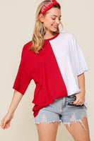 Lynette Game Day Split Color Top