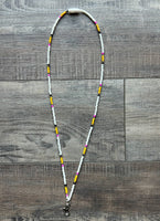 Lara Pencil Teacher Seed Bead Lanyard with Breakaway Clasp