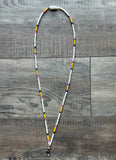 Lara Pencil Teacher Seed Bead Lanyard with Breakaway Clasp