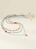 Rihanna Beaded Multi-Colored Three-Piece Necklace Set