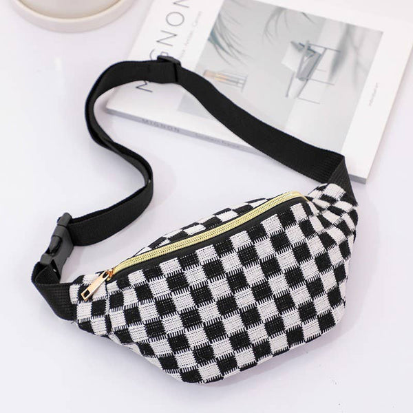 Meghan Checkered Fanny Crossing Sling Bag