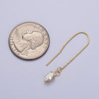 Viola Gold CZ Box Chain Threader Earrings