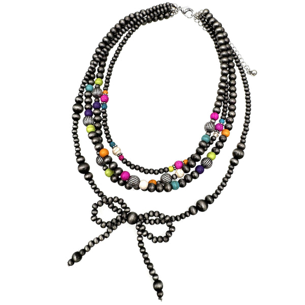 Pat Style Multicolor Navajo Beads Multi Necklace
