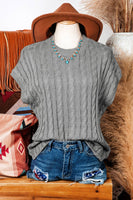 Casey Cable Knit Short Sleeve Sweater