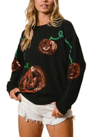 Dionne Sequin Jack-O-Lantern Sweater