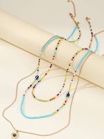 Rihanna Beaded Multi-Colored Three-Piece Necklace Set