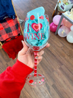 Loretta Novelty I Heart Wine Long Stem Wine Glass