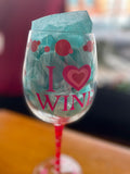 Loretta Novelty I Heart Wine Long Stem Wine Glass